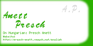 anett presch business card
